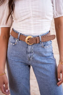 My Jewellery Ceinture Tressée En Simili Cuir Marron Online