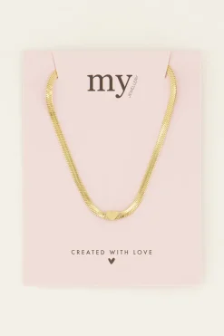 My Jewellery Chaîne à Maillon Plat Et Cœur Sale