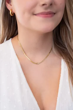 My Jewellery Chaîne à Maillon Plat Et Cœur Sale