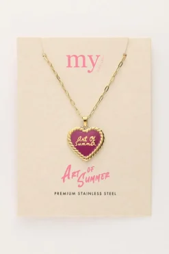 My Jewellery Chaîne à Maillons Art Avec Cœur Vintage Fuchsia Sale