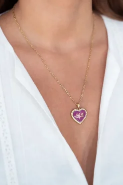 My Jewellery Chaîne à Maillons Art Avec Cœur Vintage Fuchsia Sale