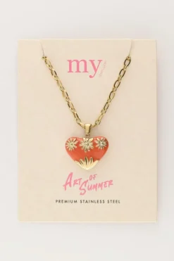 My Jewellery Chaîne à Maillons Art Avec Cœur Vintage Orange Discount