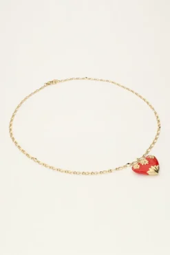 My Jewellery Chaîne à Maillons Art Avec Cœur Rouge Vintage Hot