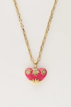 My Jewellery Chaîne à Maillons Art Vintage Avec Cœur Rose Discount