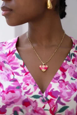 My Jewellery Chaîne à Maillons Art Vintage Avec Cœur Rose Discount