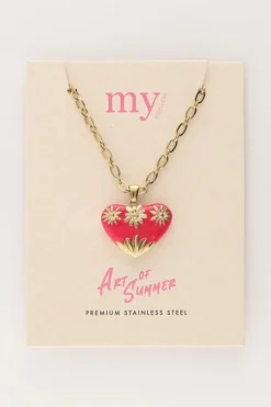 My Jewellery Chaîne à Maillons Art Vintage Avec Cœur Rose Discount