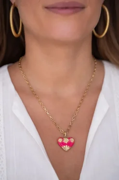 My Jewellery Chaîne à Maillons Art Vintage Avec Cœur Rose Discount