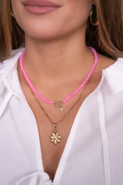 My Jewellery Chaîne à Maillons Avec Grande Fleur Outlet