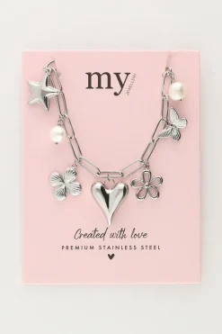My Jewellery Chaîne à Maillons Avec Plusieurs Breloques New