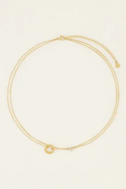 My Jewellery Chaîne à Pendentif Rond & Cœur En Strass Online