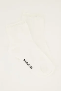 My Jewellery Chaussettes hes Avec Détails En Perles Blanc Discount