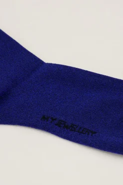 My Jewellery Chaussettes Bleues Foncées Avec Lurex Et Volants Bleu foncé Hot