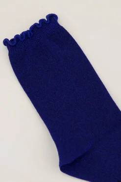 My Jewellery Chaussettes Bleues Foncées Avec Lurex Et Volants Bleu foncé Hot