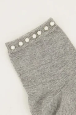 My Jewellery Chaussettes es Avec Garniture Perlée Gris Clearance