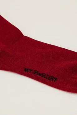My Jewellery Chaussettes Rouges Avec Lurex Et Volants Rouge foncé Online
