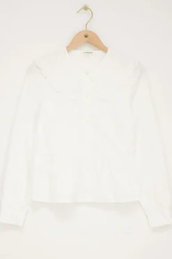 My Jewellery Chemise Blanche à Col Volant Et Broderie Clearance