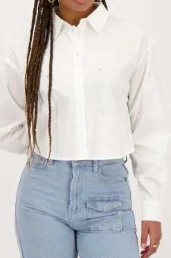 My Jewellery Chemise Blanche Courte Avec Perles Sale