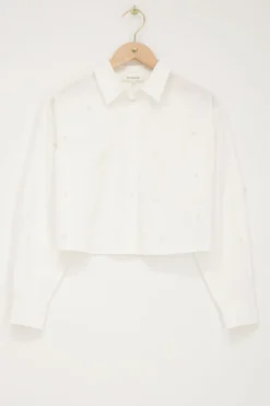 My Jewellery Chemise Blanche Courte Avec Perles Sale