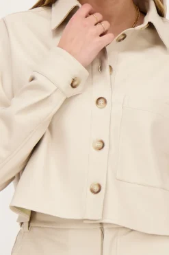 My Jewellery Chemise Courte Beige En Similicuir Discount