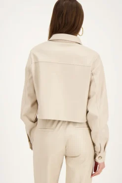 My Jewellery Chemise Courte Beige En Similicuir Discount
