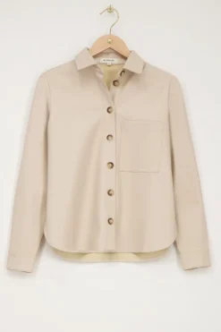 My Jewellery Chemise Oversize Beige En Similicuir Hot