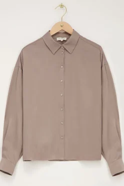 My Jewellery Chemise Oversized En Satin Taupe Discount
