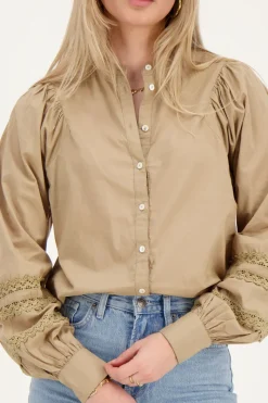 My Jewellery Chemise Verte à Manches Rayées Discount