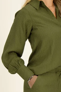 My Jewellery Chemise Verte En Jacquard Fashion
