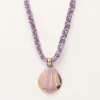My Jewellery Collier Art En Cordon Tressé Lilas Avec Coquillage Outlet