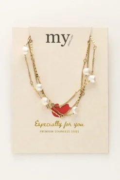 My Jewellery Collier Avec 3 Petites Chaînes Et Des Perles Online