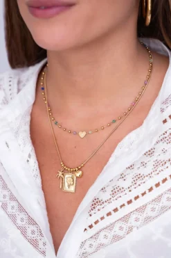 My Jewellery Collier Avec Cœur Et Perles Vertes Hot