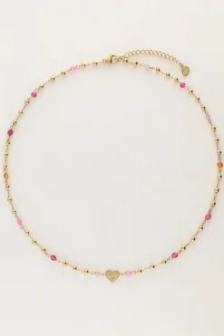My Jewellery Collier Avec Cœur Et Perles Roses Sale