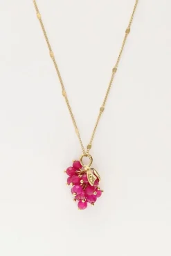 My Jewellery Collier Avec Grappe De Raisin Fuchsia New