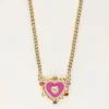 My Jewellery Collier Avec Pendentif Cœur Violet Et Pierres Colorées Clearance