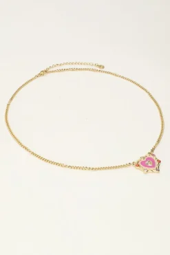 My Jewellery Collier Avec Pendentif Cœur Violet Et Pierres Colorées Clearance