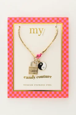 My Jewellery Collier Candy Avec Charms Et Fermoir Rose New