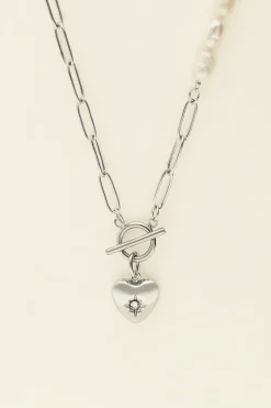 My Jewellery Collier Chaîne à Perles Et Coeurs Clearance