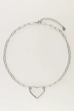My Jewellery Collier Chaîne Avec Grand Pendentif Cœur Ouvert Sale