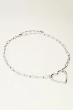 My Jewellery Collier Chaîne Avec Grand Pendentif Cœur Ouvert Sale