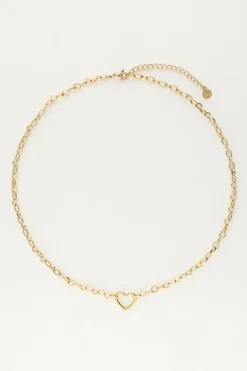 My Jewellery Collier Chaîne Avec Petit Pendentif Cœur Ouvert Hot