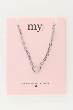 My Jewellery Collier Chaîne Avec Petit Pendentif Cœur Ouvert Hot