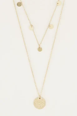 My Jewellery Collier Chaîne Double Avec Pièces Hot