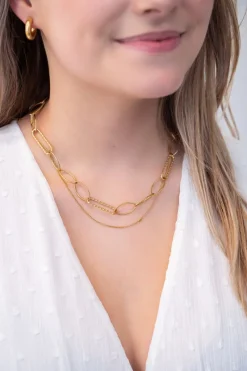 My Jewellery Collier Chaînes Deux Rangs Online