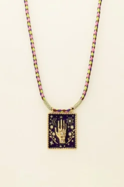 My Jewellery Collier Cordon à Pendentif Violet Mystic Fashion