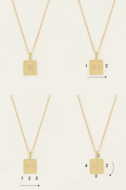 My Jewellery Collier Court Et Médaillon Carré à Graver Atelier Online