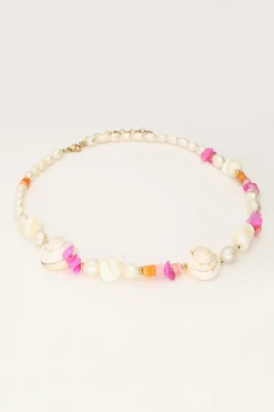 My Jewellery Collier De Perles Avec Perles Roses Et Coquillages Best