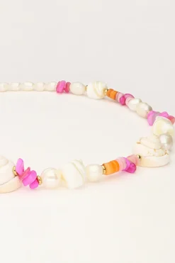 My Jewellery Collier De Perles Avec Perles Roses Et Coquillages Best