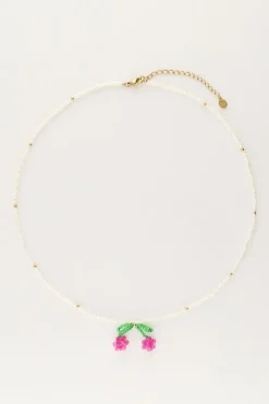 My Jewellery Collier De Perles Blanches Avec Cerises Clearance