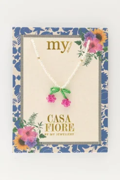 My Jewellery Collier De Perles Blanches Avec Cerises Clearance