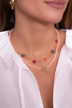 My Jewellery Collier De Perles Orange Avec Fermoir Sale